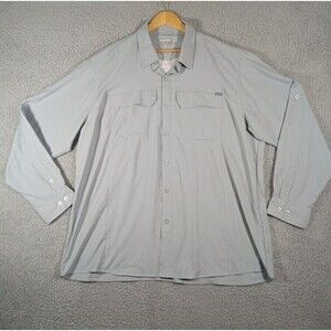 Pacific Trail Vented Button Up Fishing Shirt Men's Sz 2XL Gray Long Sleeve